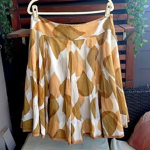 Anthropologie Odille Pleated cotton midi skirt